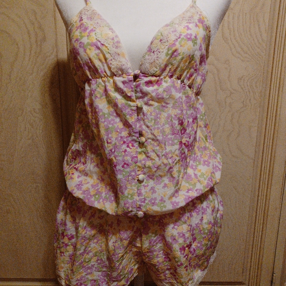Peter Alexander Cttn/Silk Floral Romper Size S